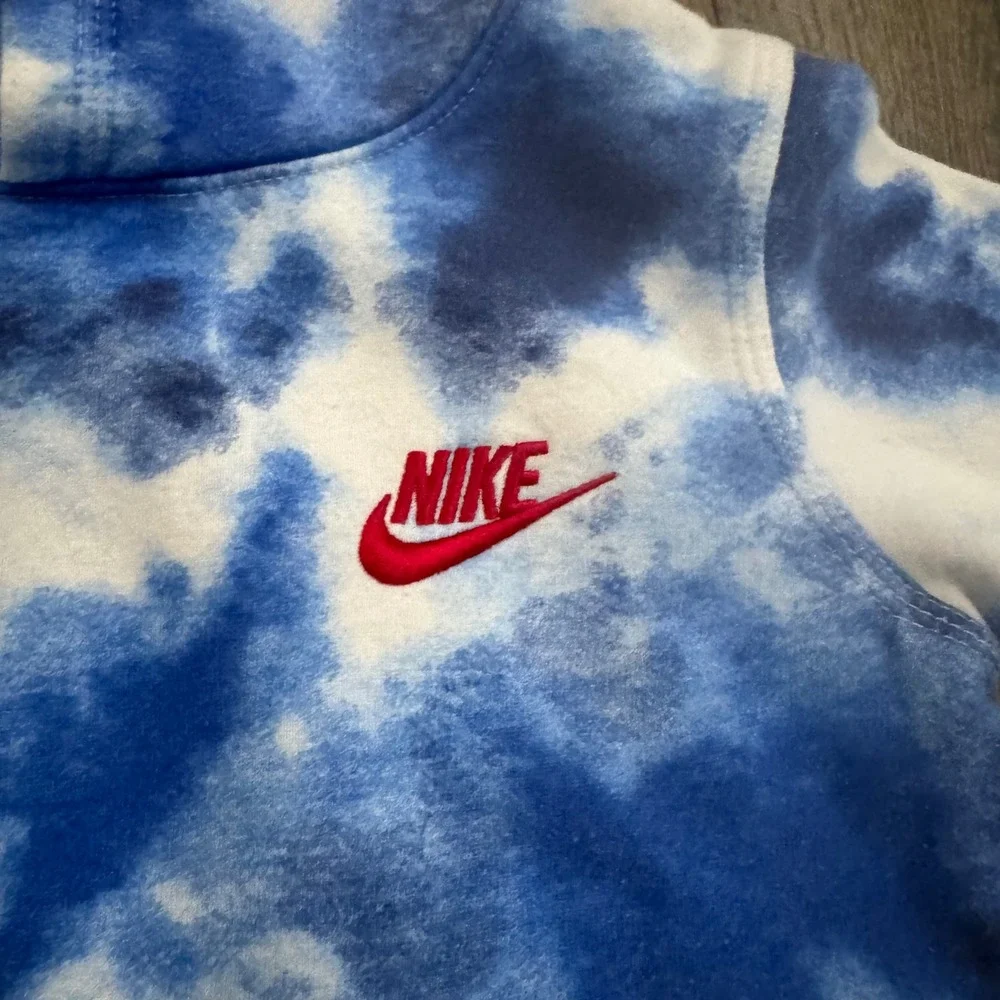 Nike Toddler Hoodie 4 XS 3-4 Years Blue Tie Dye Pullover Fleece Sweatshirt Logo